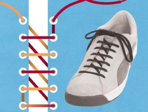 Qué tan rápido atar los cordones de los zapatos. Algunas formas inusuales