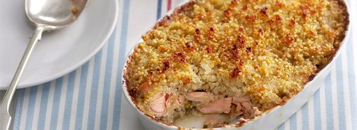 Preparamos un pastel con pescado y arroz enlatados