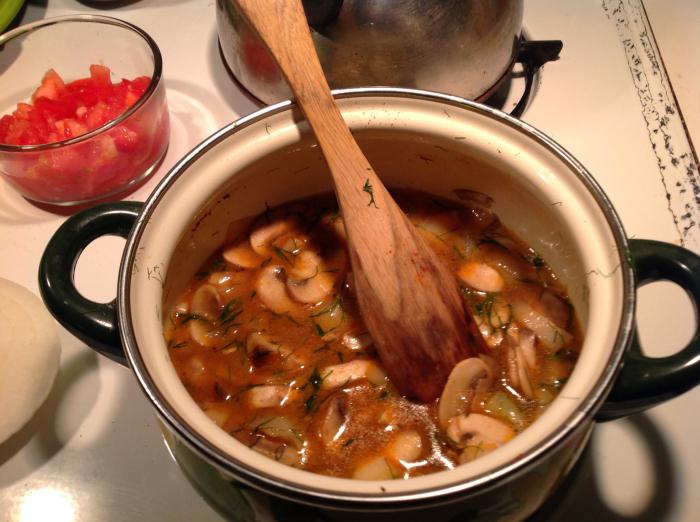 Deliciosa sopa tierna con pepinos conservados en vinagre