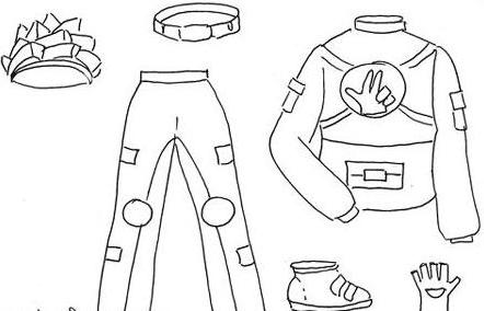 Arreglando el traje con sus propias manos