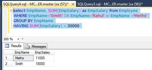 HAVING SQL: descripción, sintaxis, ejemplos