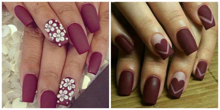 claret manicura con oro