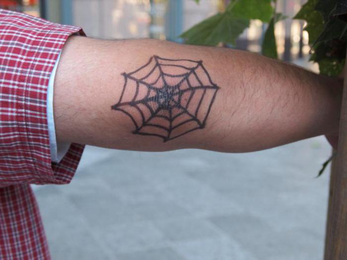 telaraña de tatuaje en el codo