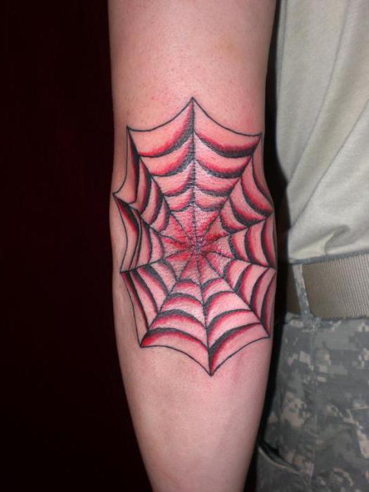 telaraña de tatuaje en el codo