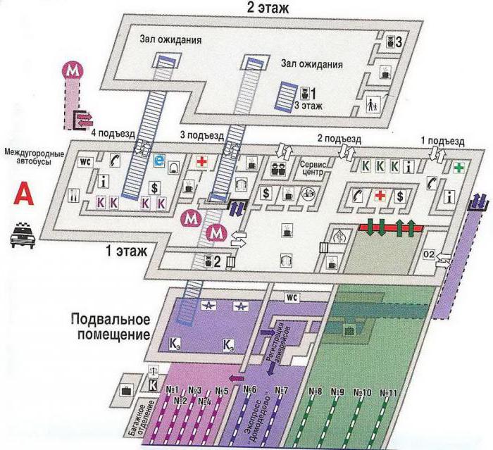 plan de la estación de tren de aeroexpress Paveletsky