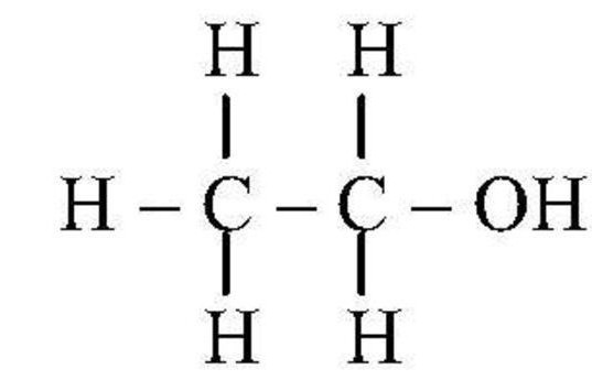 Fórmula química del alcohol etílico